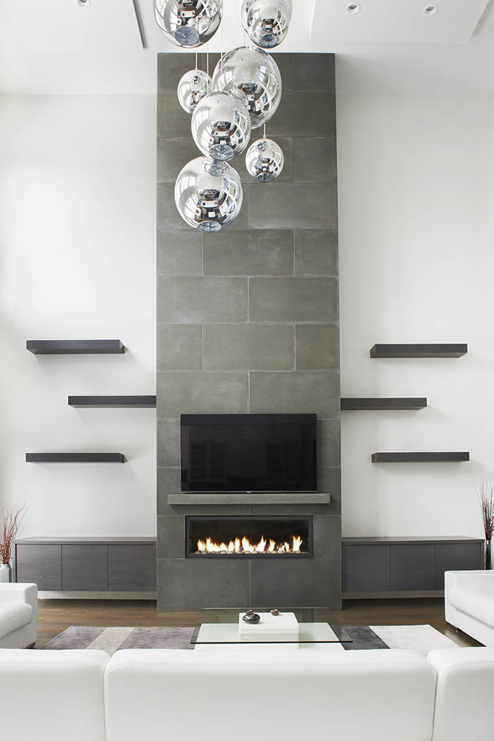 Tall Concrete Fireplace Surround - Toronto