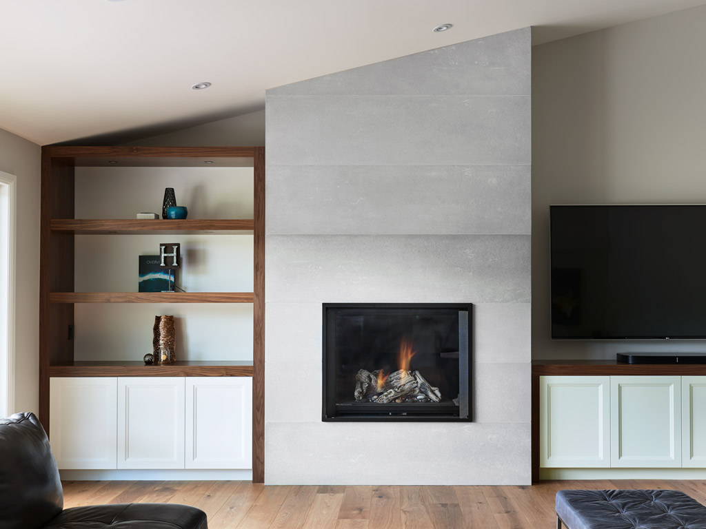 classic concrete fireplace walls soft cozy home