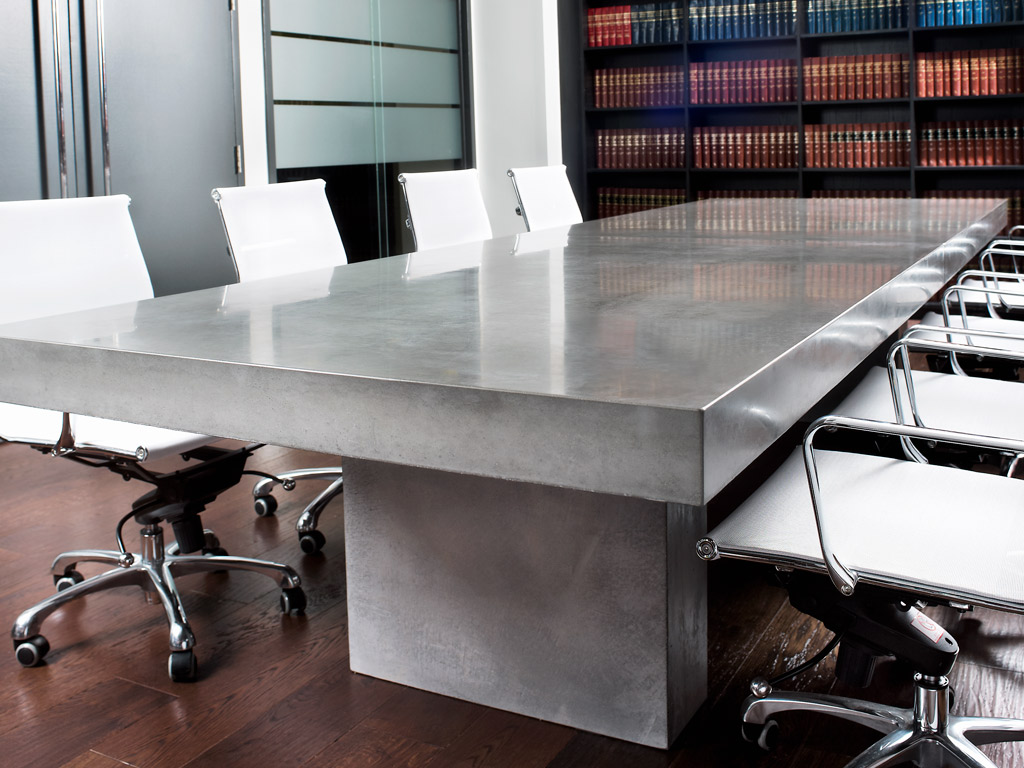 Concrete table for a board room or meeting room