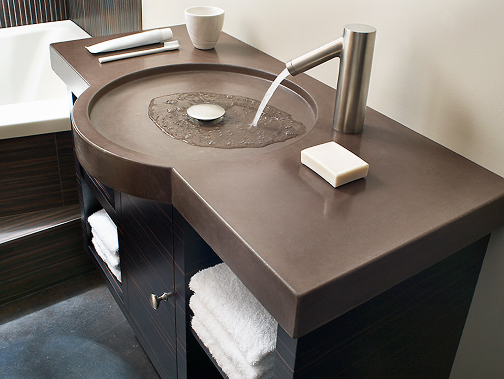 Concrete Sinks Ontario Anthony Concrete Design   Concrete Sink Round Custom Toronto 